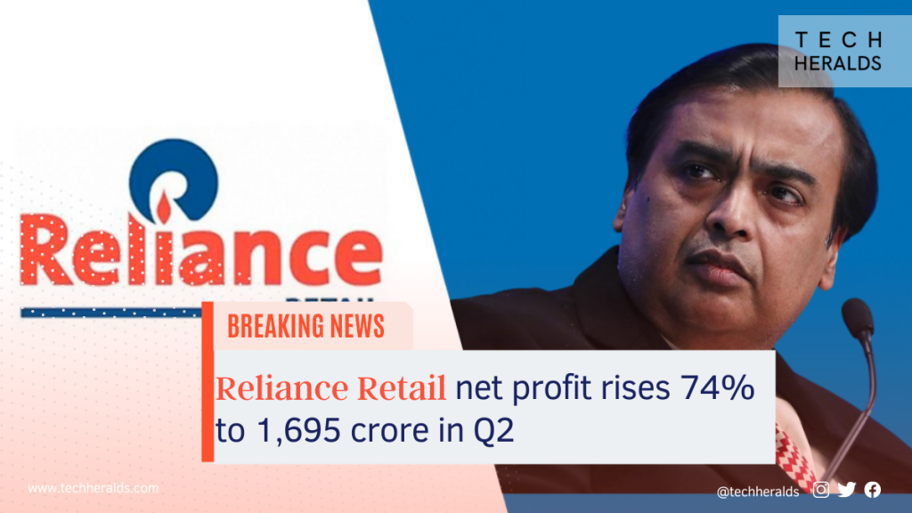 Reliance Retail net profit rises 74% to 1,695 crore in Q2