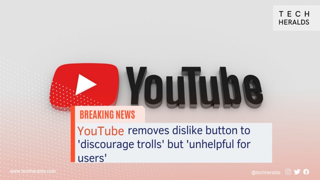 YouTube dislike button