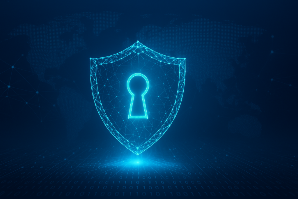 How Smart Cybersecurity Is Evolving in 2025: What Businesses in the US, UK, EU & UAE Must Know AI-powered cybersecurity system protecting global digital infrastructure in 2025